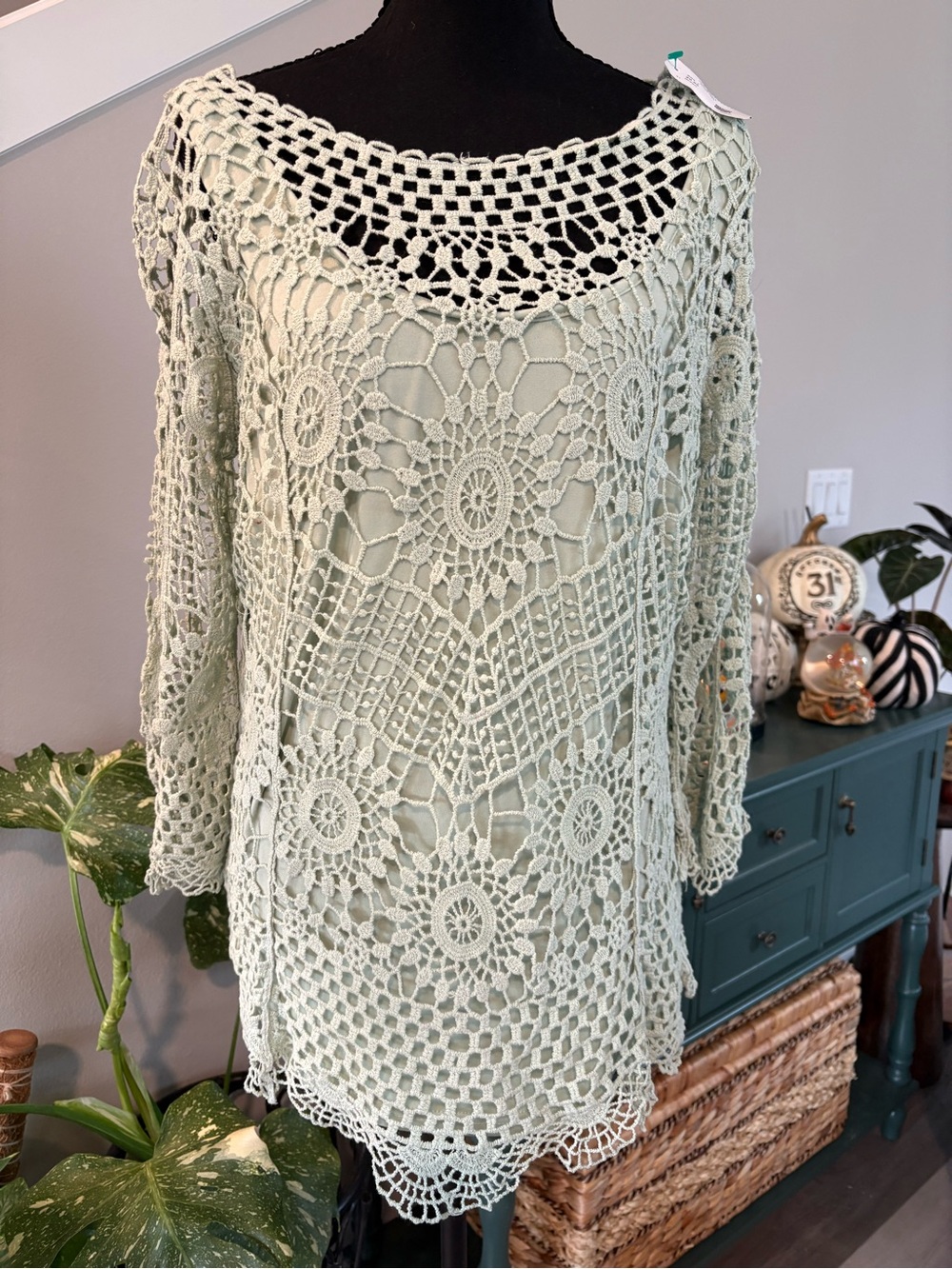 Ulla Johnson Mint Crochet Lace Tunic